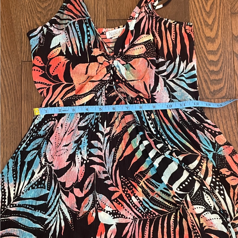 Patrons Of Peace Small Babydoll Tropical Multicolored Floral Vacation Mini Dress - Picture 13 of 14